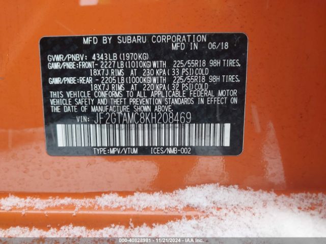 JF2GTAMC8KH208469 Subaru Crosstrek 2.0i Limited