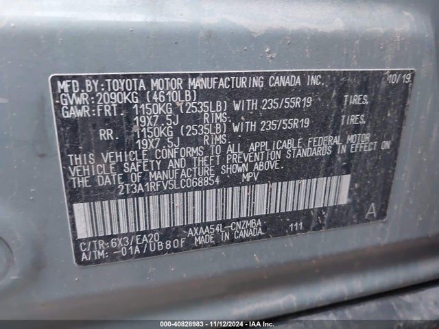 Toyota Rav4 Xle Premium 2020 2T3A1RFV5LC068854 Image 9