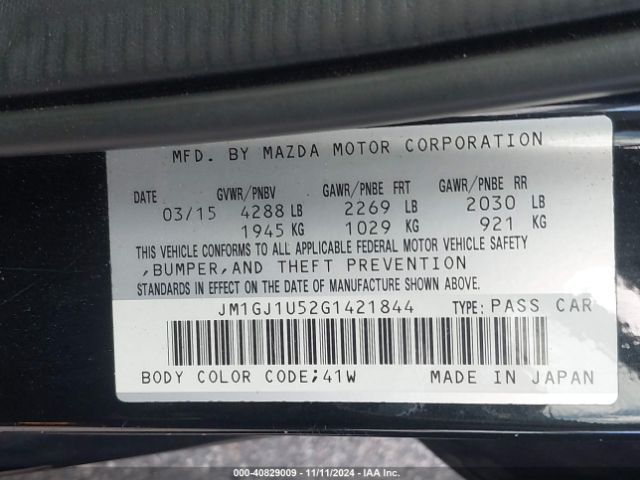 JM1GJ1U52G1421844 Mazda Mazda6 I Sport