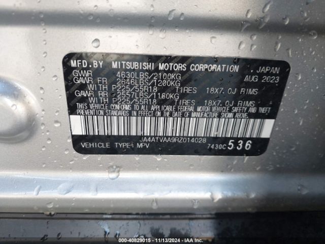 2024 MITSUBISHI ECLIPSE CROSS JA4ATVAA9RZ014028 Photo 8