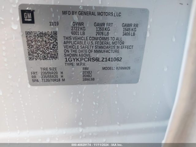 1GYKPCRS6LZ141062 Cadillac Xt6 Premium Luxury