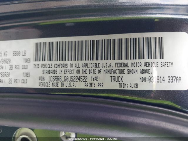 1C6RR6LG0JS224522 RAM 1500 Lone Star Silver  4x2 5'7 Box