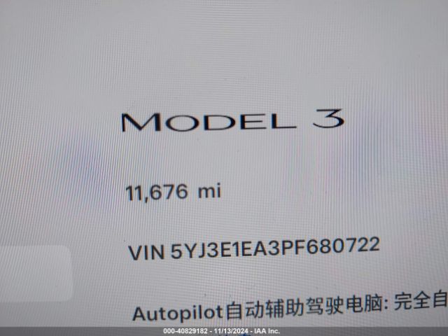 5YJ3E1EA3PF680722 Tesla Model 3 Rear-wheel Drive
