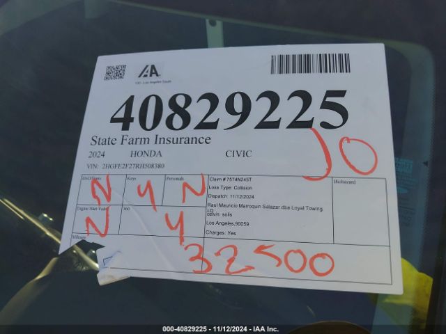 2HGFE2F27RH508380 Honda Civic Lx