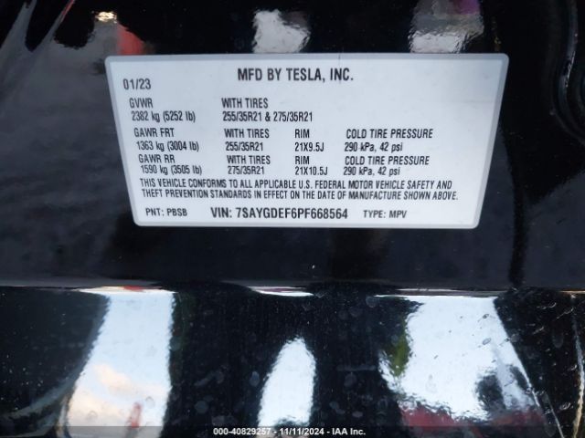 7SAYGDEF6PF668564 Tesla Model Y Performance Dual Motor All-wheel Drive