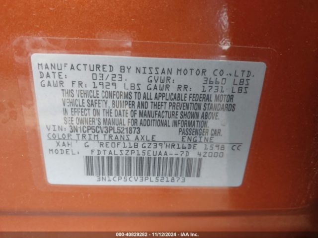 3N1CP5CV3PL521873 Nissan Kicks Sv Xtronic Cvt