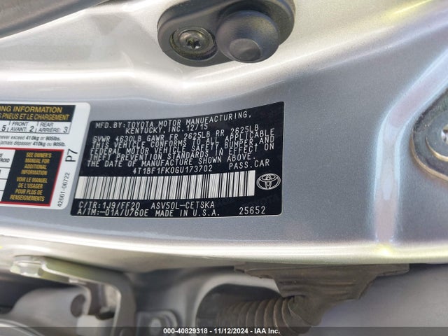 4T1BF1FK0GU173702 Toyota 2ar-fe