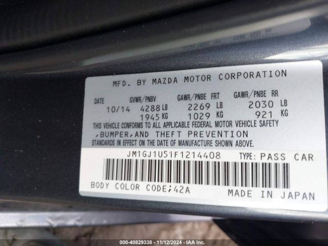 JM1GJ1U51F1214408 Mazda MAZDA6