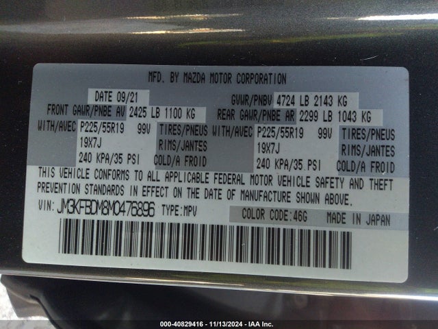 Mazda Cx-5 Grand Touring 2021 JM3KFBDM8M0476896 Image 9
