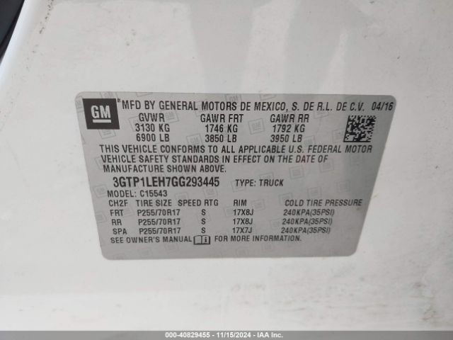 3GTP1LEH7GG293445 GMC SIERRA 1500