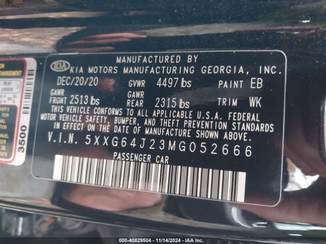 5XXG64J23MG052666 KIA K5 Gt-line