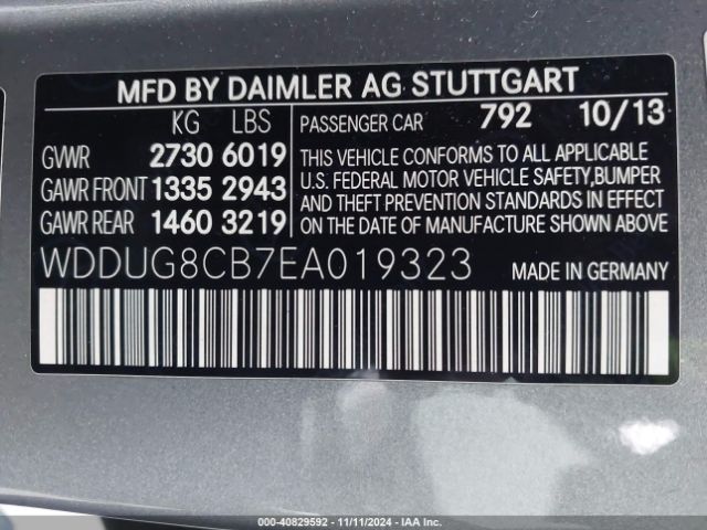 WDDUG8CB7EA019323 Mercedes-Benz S 550