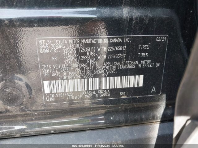 2T3P1RFV1MC190557 Toyota Rav4 Xle
