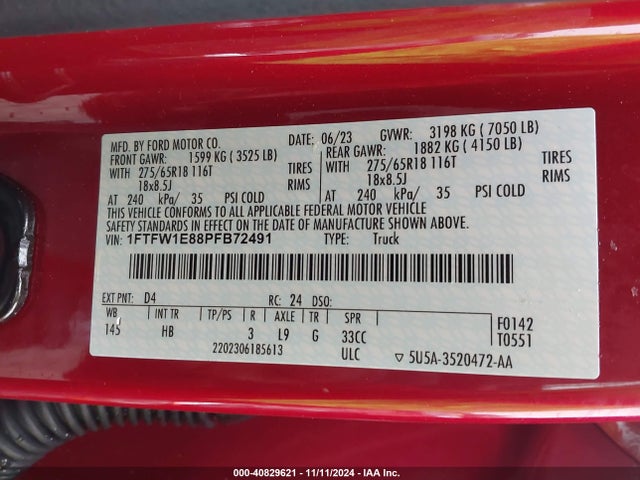 Ford F-150 Lariat 2023 1FTFW1E88PFB72491 Image 9