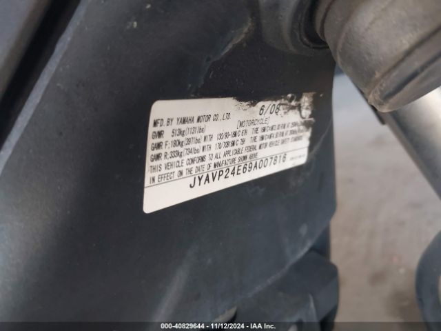 2009 YAMAHA XVS1300 JYAVP24E69A007816 Photo 9