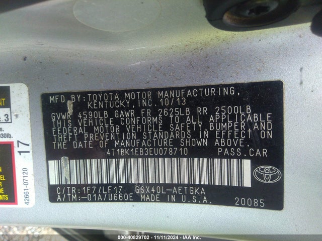 Toyota Avalon Xle Premium 2014 4T1BK1EB3EU078710 Image 9