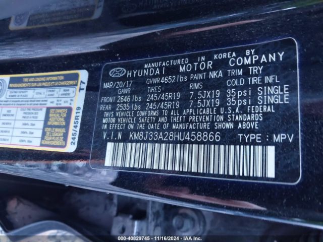KM8J33A28HU458866 Hyundai Tucson Sport