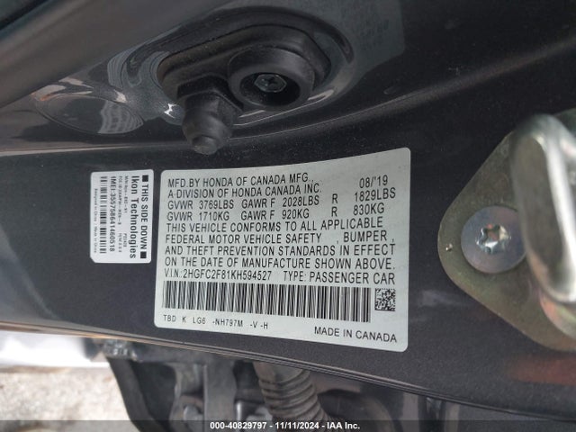 2HGFC2F81KH594527 Honda Civic Sport