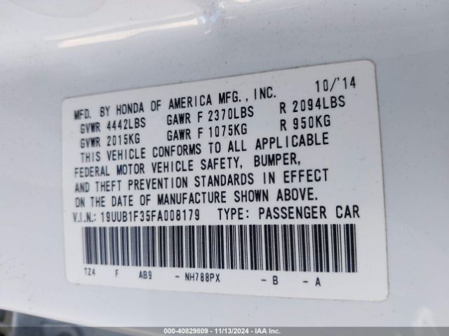 19UUB1F35FA008179 Acura TLX