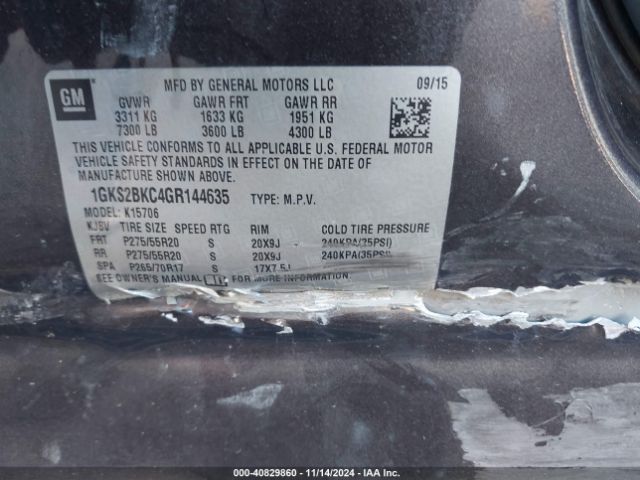 1GKS2BKC4GR144635 GMC YUKON SLT