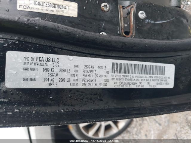 1C4NJDEB0GD709244 Jeep Compass High Altitude Edition