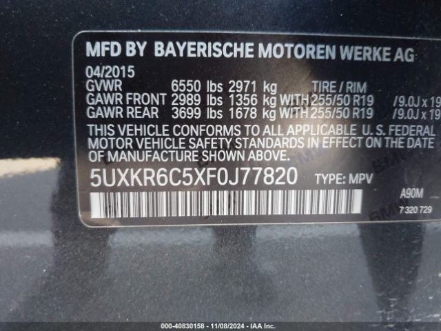 5UXKR6C5XF0J77820 BMW X5 Xdrive50i