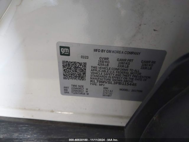 KL79MVSL3PB115445 Chevrolet Trailblazer Fwd Activ