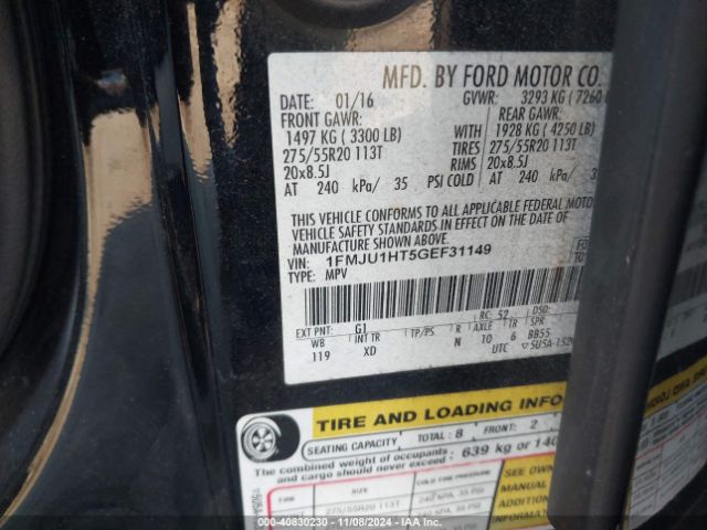 1FMJU1HT5GEF31149 Ford Expedition Xlt
