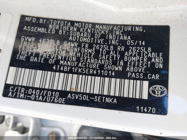 Toyota CAMRY LE 2014 4T4BF1FK5ER411014 Image 9