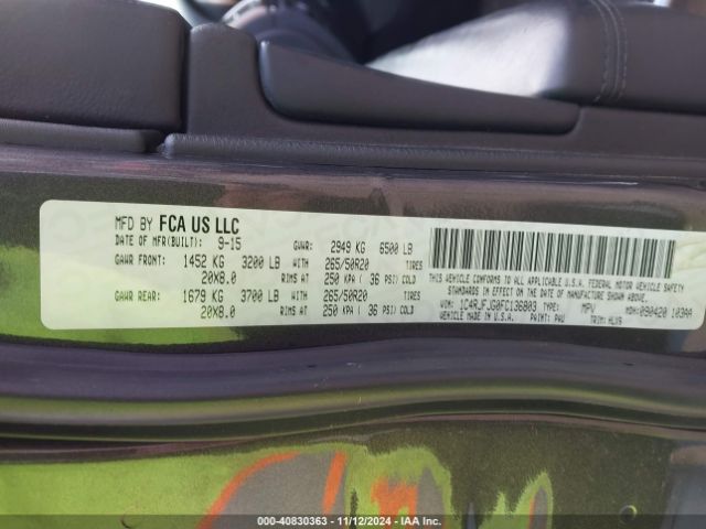 1C4RJFJG0FC136803 Jeep Grand Cherokee Summit