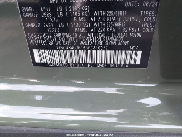 4S4GUHT63R3810277 Subaru Crosstrek Wilderness