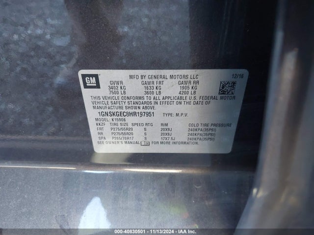 Chevrolet Suburban Ls 2017 1GNSKGEC8HR197951 Image 9