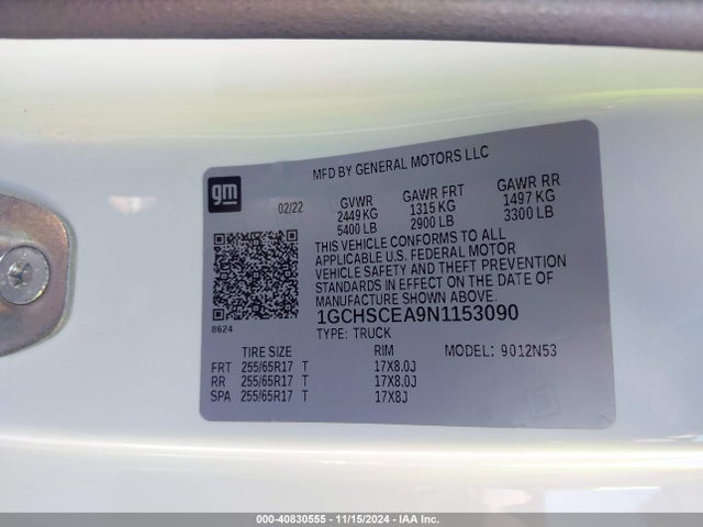 1GCHSCEA9N1153090 Chevrolet Colorado 2wd  Long Box Lt