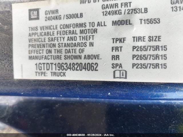 Продажа на аукционе авто 2004 Gmc Canyon Sle, vin: 1GTDT196348204062, номер лота: 40830638