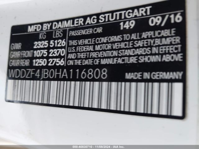 WDDZF4JB0HA116808 Mercedes-Benz E 300
