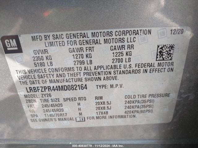 LRBFZPR44MD082164 Buick Envision Awd Essence