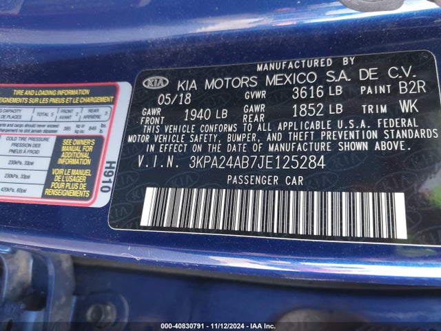 KIA RIO S 2018 3KPA24AB7JE125284 Image 9