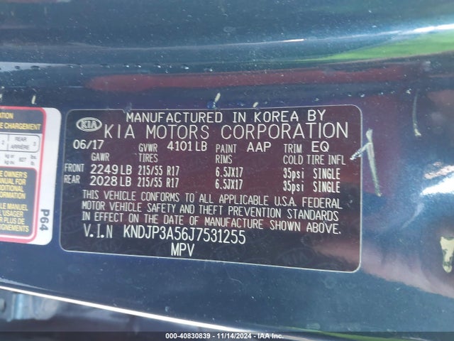 KIA SOUL + 2018 KNDJP3A56J7531255 Image 9