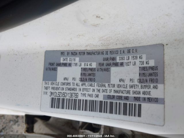 3MYDLBZV6GY138789 Scion IA