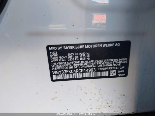 WBY33FK04RCR14993 BMW I5 Edrive40