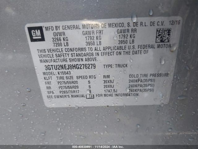 3GTU2NEJ8HG276279 GMC Sierra 1500 Slt