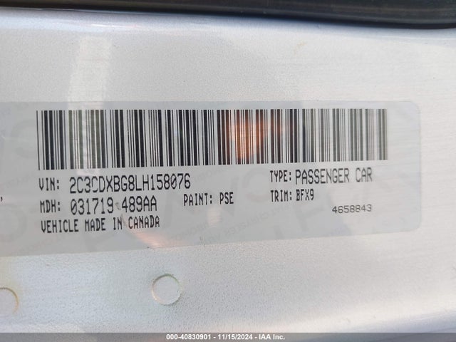 Dodge Charger Sxt Rwd 2020 2C3CDXBG8LH158076 Image 9