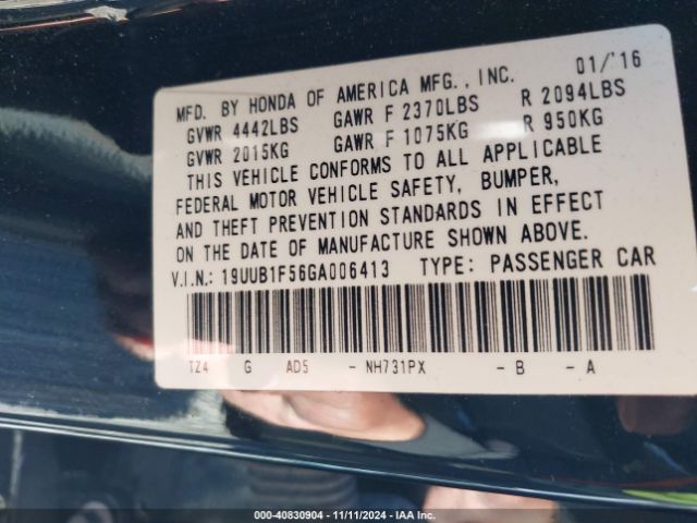 19UUB1F56GA006413 Acura TLX TECH
