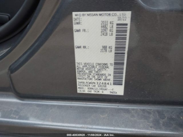 1N4BL4CW6PN324841 Nissan Altima Sr Intelligent Awd