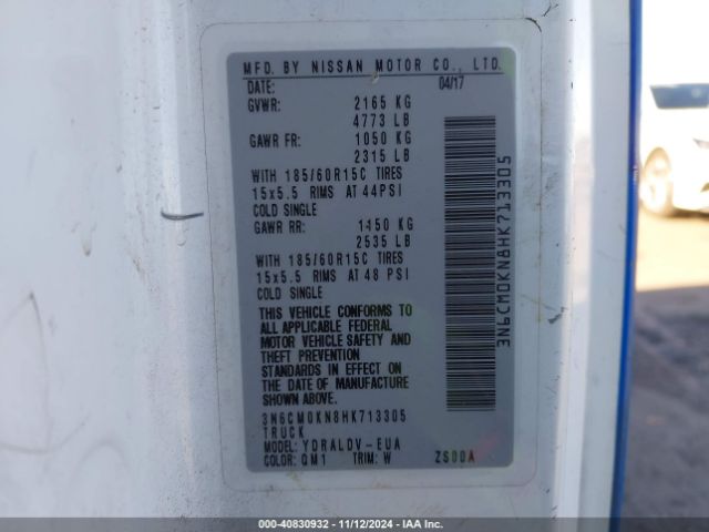 3N6CM0KN8HK713305 Nissan Nv200 S