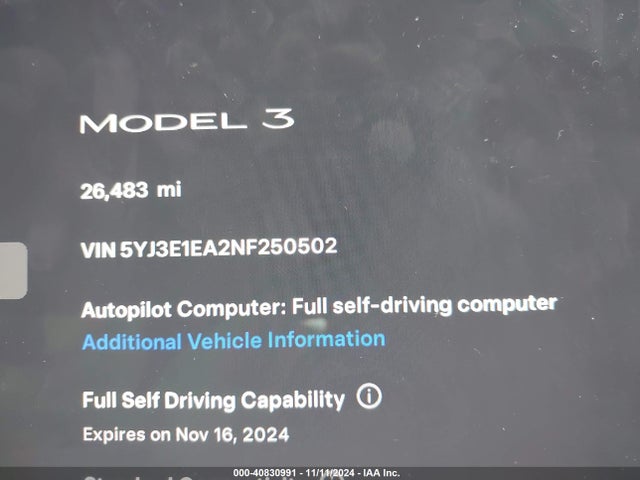 Tesla Model 3 Rear-wheel Drive 2022 5YJ3E1EA2NF250502 Image 7