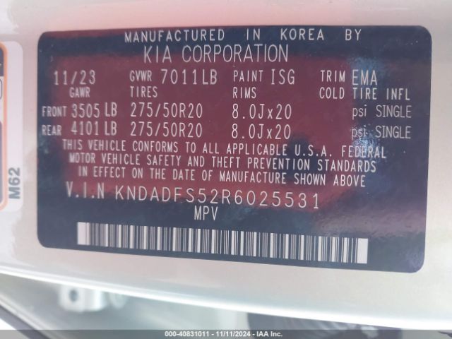 2024 KIA EV9 KNDADFS52R6025531 Photo 8