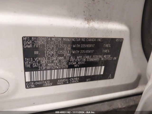 Toyota Rav4 Xle 2023 2T3P1RFV2PW375476 Image 9