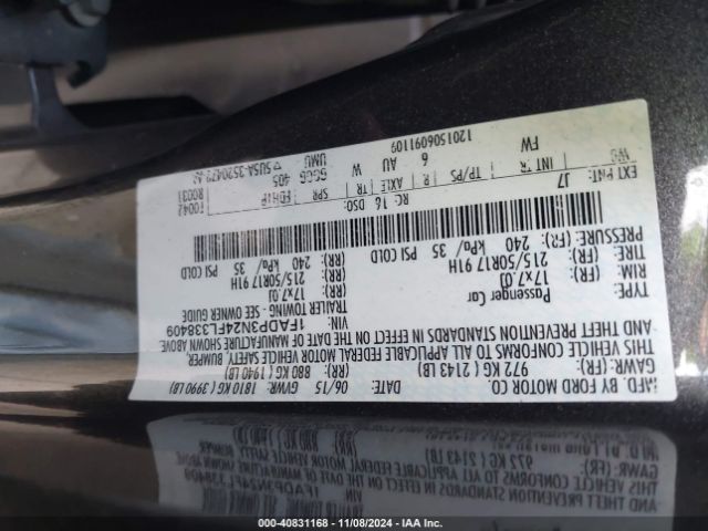 1FADP3N24FL338409 Ford Focus Titanium
