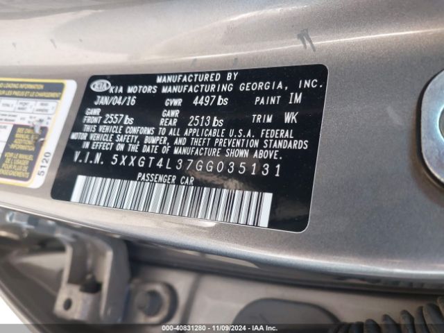 5XXGT4L37GG035131 KIA Optima Lx